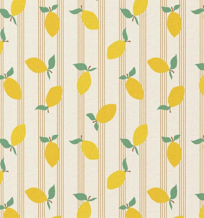 Image of Premium 100% cotton fabric - lemons in fine lines 115 g/m² – available at Šarlotes audumi