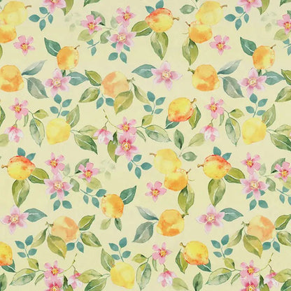 Image de tissu Premium 100 % coton - jardin de fleurs de citronnier en style aquarelle 110 g/m² – disponible chez Tissus Charlotte
