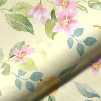 Image avec tissu Premium 100 % coton - jardin de fleurs de citronnier en style aquarelle 110 g/m² – disponible chez les tissus de Charlotte