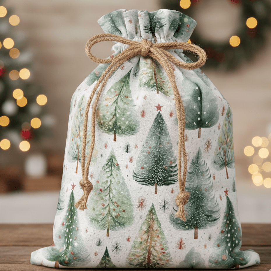 Tissu Premium 100 % coton - sapins 115 g/m², disponible chez Šarlotes audumi