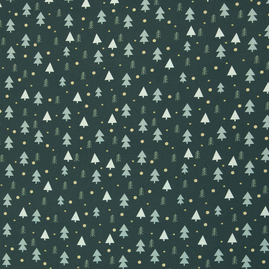Image de tissu Premium 100 % coton à motif chevrons sur fond vert sapin 130 g/m² – disponible chez Šarlotes audumi