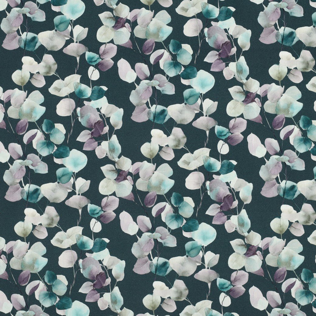 Image with Premium 100% cotton eucalyptus fabric in petrol – available online at Šarlotes audumi