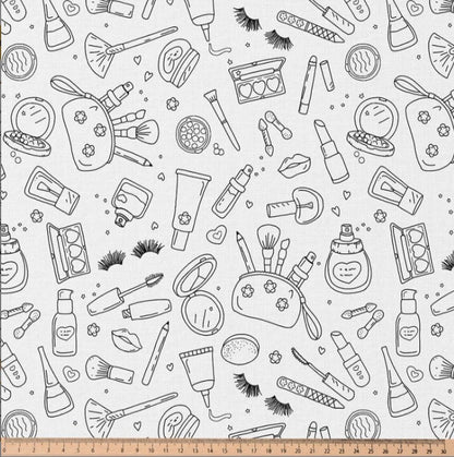 Image of Premium 100% cotton fabric COLOR IT YOURSELF - cosmetic pouch 115 g/m² – available at Šarlotes audumi