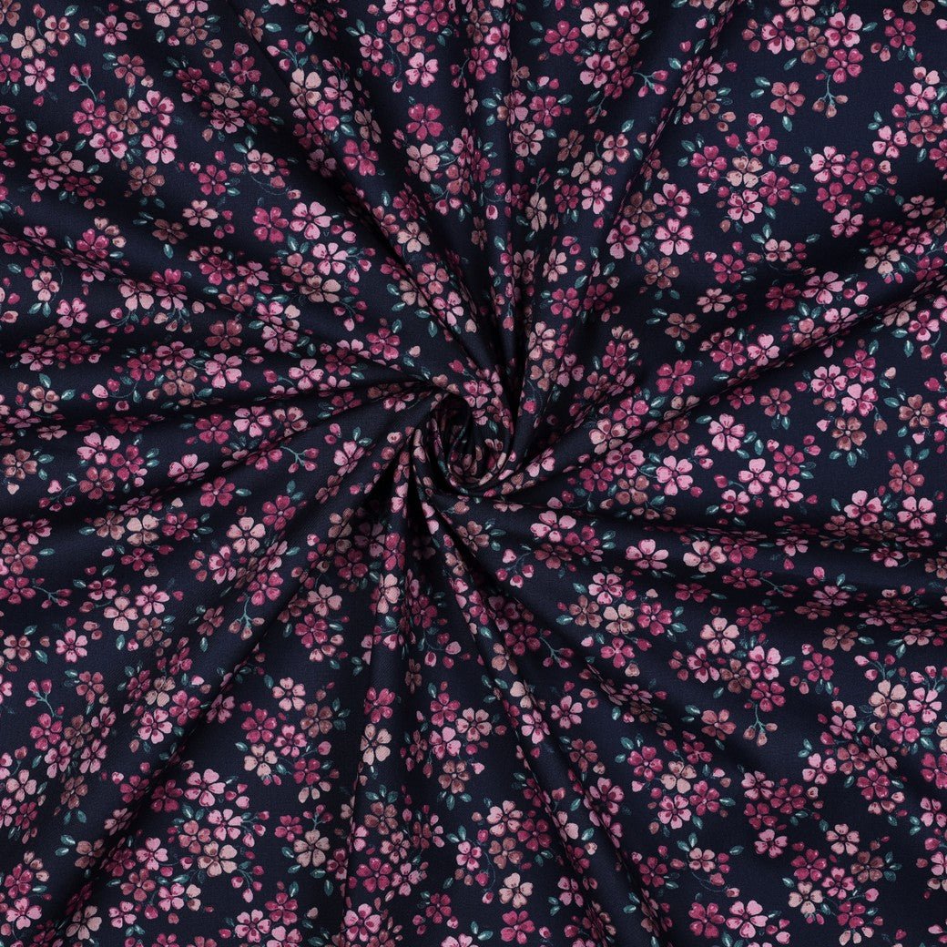 Image du tissu Premium 100 % coton - petits fleurettes 110 g/m² – disponible chez Šarlotes audumi