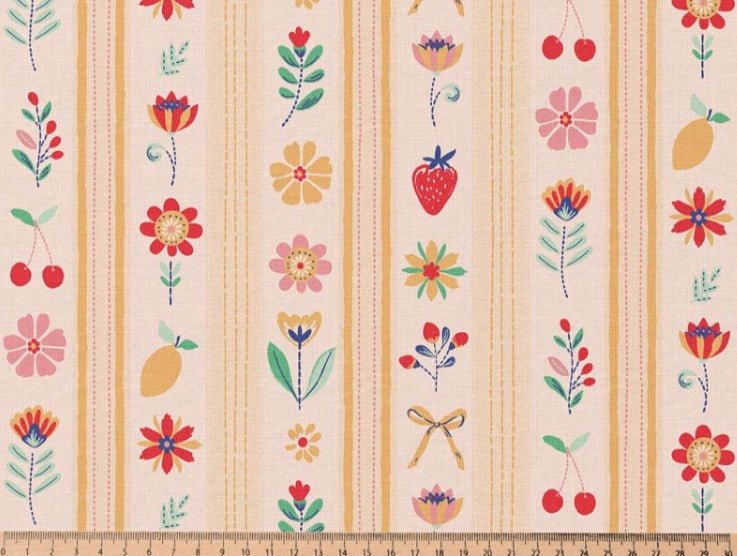 Image of Premium 100% cotton fabric - line ornaments 115 g/m² – available at Šarlotes audumi