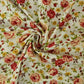 Premium 100% kokvilnas audums - retro rozes 115 g/m²