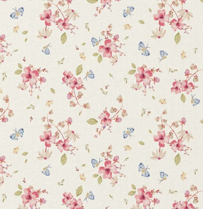 Attēls avec tissu 100 % coton Premium - motif romantique de fleurs printanières 115 g/m² – disponible chez Šarlotes audumi
