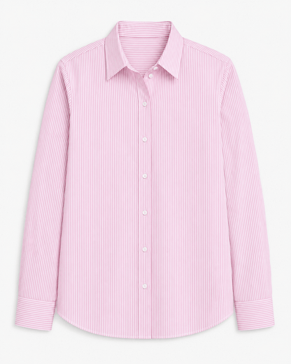 Image of Premium 100% cotton fabric - pink 3 mm stripes, 110 g/m² – available at Šarlotes audumi