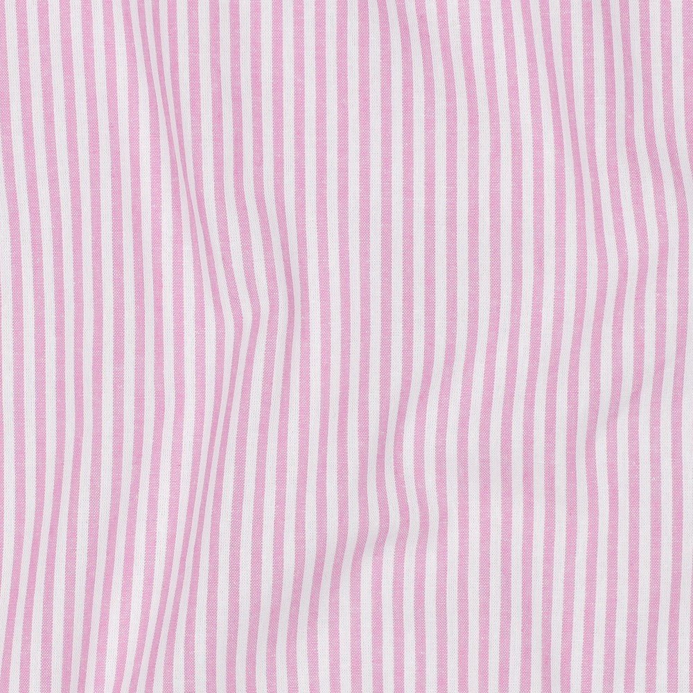 Premium 100% cotton fabric with pink 3 mm stripes, 110 g/m² – available at Šarlotes audumi
