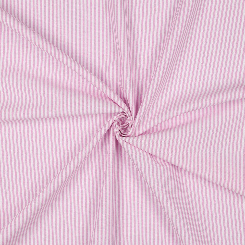 Image with premium 100% cotton fabric - pink lines 3 mm 110 g/m² – available at Šarlotes audumi