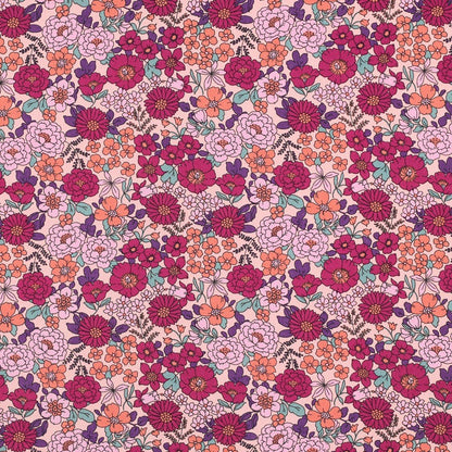 alt
Image avec tissu en coton 100 % premium à motif floral rose, 110 g/m² – disponible chez Šarlotes audumi
