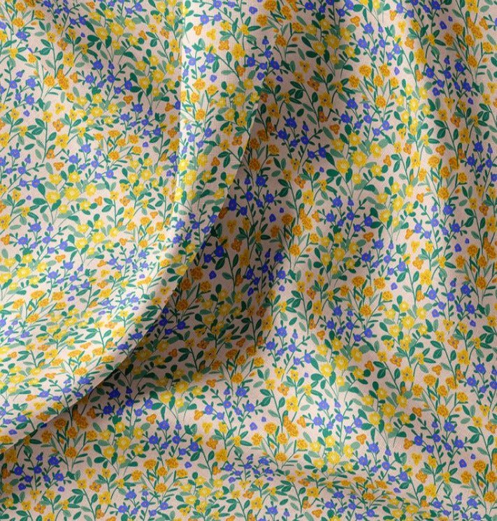 Attēls with Premium 100% cotton fabric - delicate flower meadow 115 g/m² – available at Šarlotes audumi