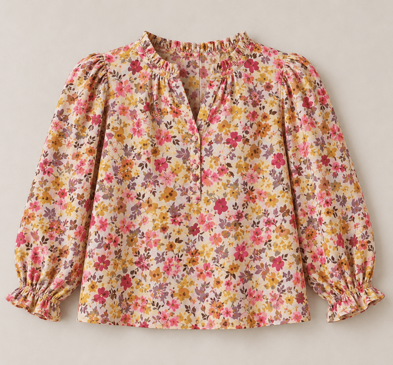 Image of premium 100% cotton fabric - delicate flowers 115 g/m² – available at Charlotte's Fabrics