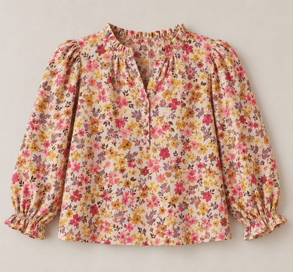 Image of premium 100% cotton fabric - delicate flowers 115 g/m² – available at Charlotte's Fabrics