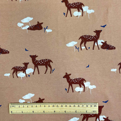 Premium 100% cotton fabric - roe deer 115 g/m²