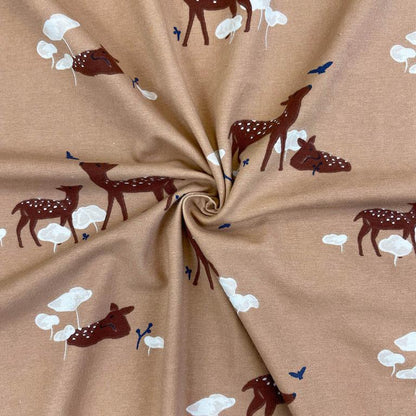 Premium 100% cotton fabric - fawns 115 g/m²