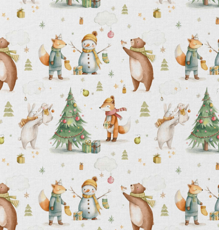 Image with Premium 100% cotton fabric - Celebration in the Forest – available online at Šarlotes audumi