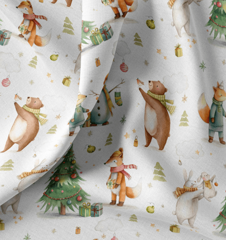 Image with Premium 100% cotton fabric - Celebration in the Forest – available online at Šarlotes audumi