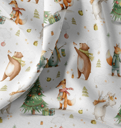 Image with Premium 100% cotton fabric - Celebration in the Forest – available online at Šarlotes audumi