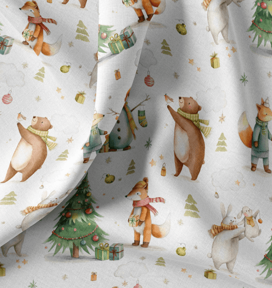 Image with Premium 100% cotton fabric - Celebration in the Forest – available online at Šarlotes audumi