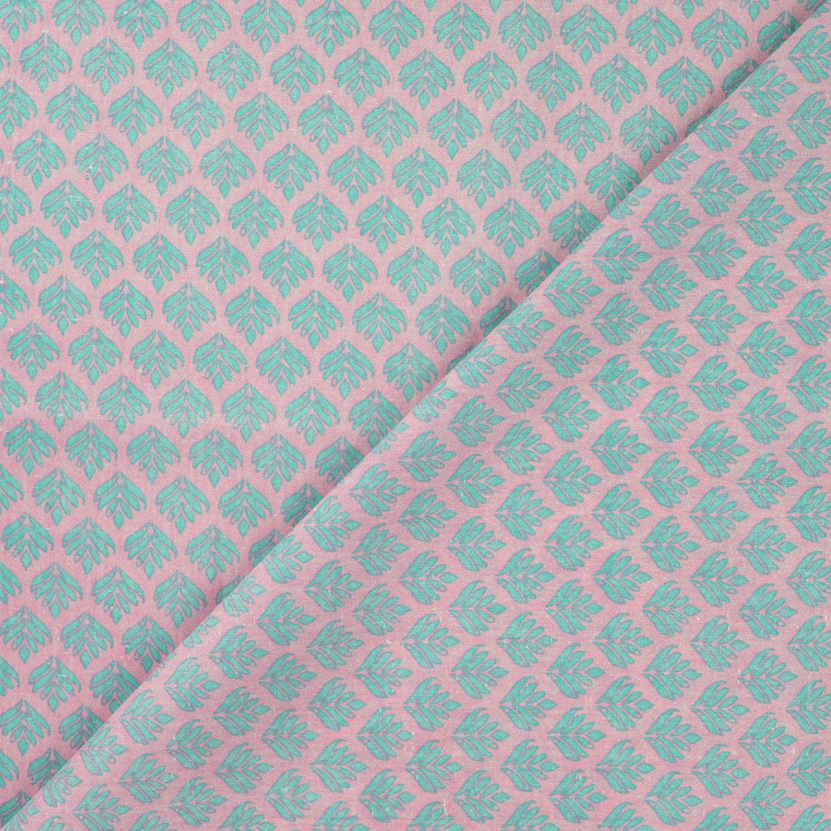 Image of premium 100% cotton fabric - turquoise leaves – available online at Charlotte Fabrics
