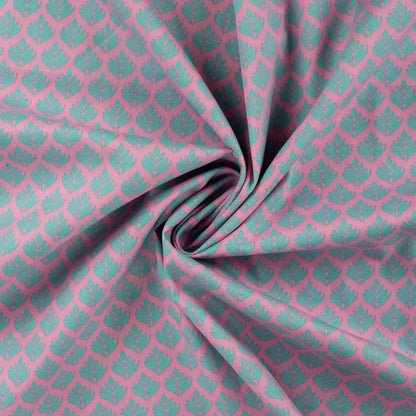 Image of premium 100% cotton fabric - turquoise leaves – available online at Charlotte Fabrics