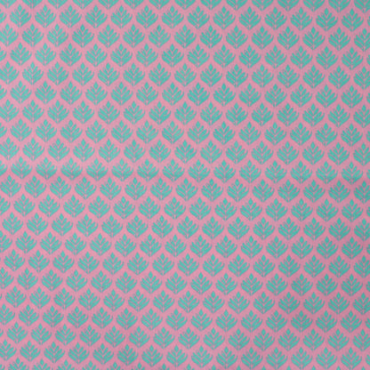Image of premium 100% cotton fabric - turquoise leaves – available online at Charlotte Fabrics