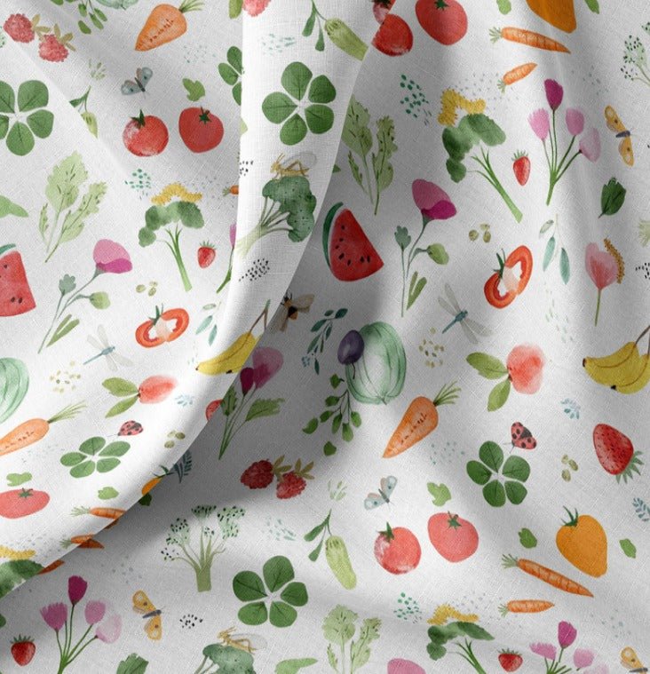 Image of premium 100% cotton fabric - vitamins 115 g/m² – available at Šarlotes audumi