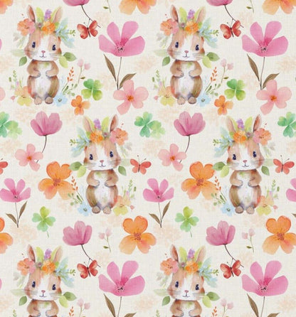 alt
Image with premium 100% cotton fabric - bunny in flowers 115 g/m² – available at Šarlotes audumi