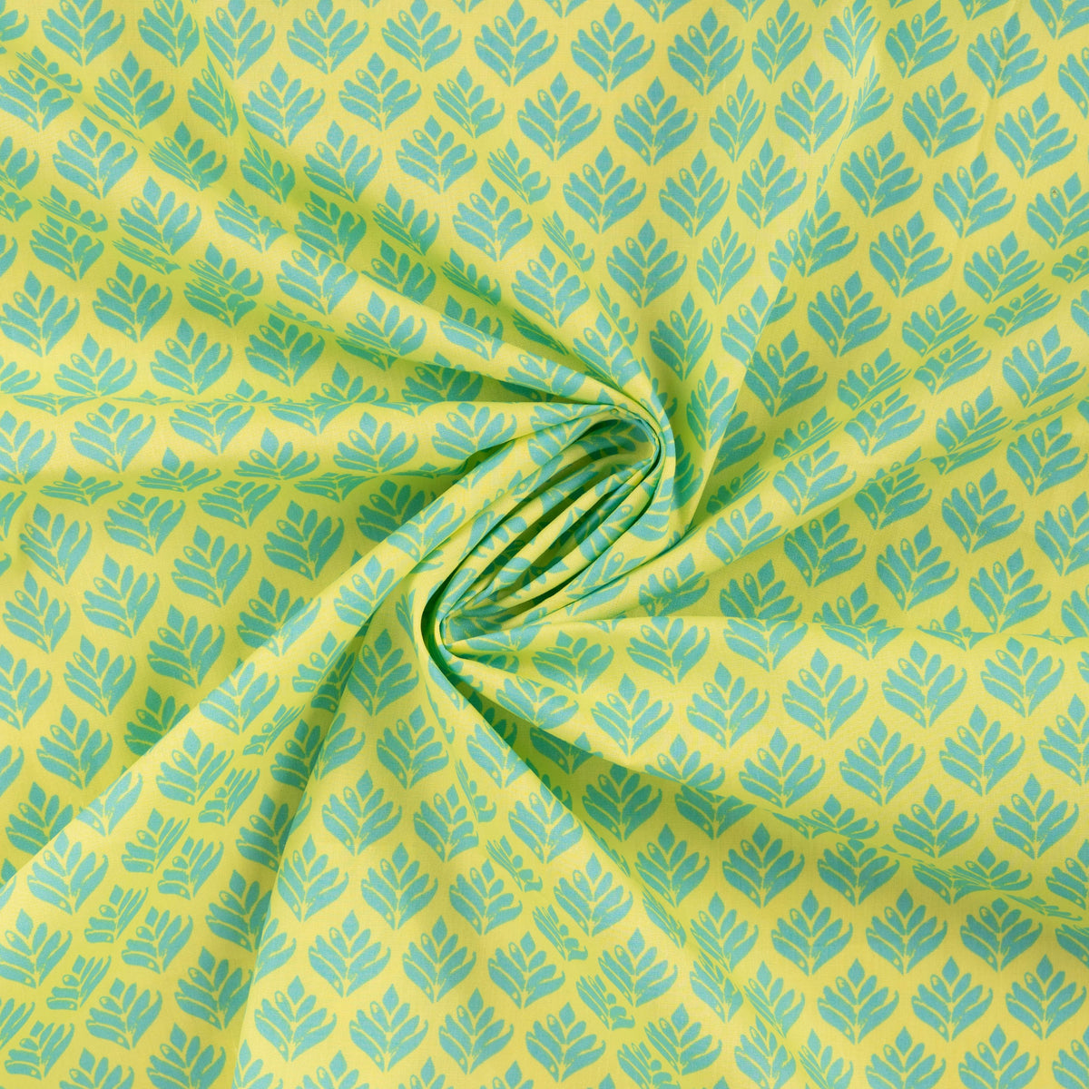 Image with Premium 100% cotton fabric - Green leaves – available online at Charlotte's Fabrics