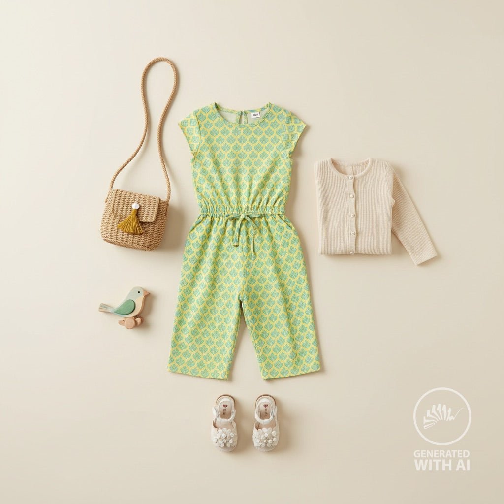 Image with Premium 100% cotton fabric - Green leaves – available online at Charlotte's Fabrics