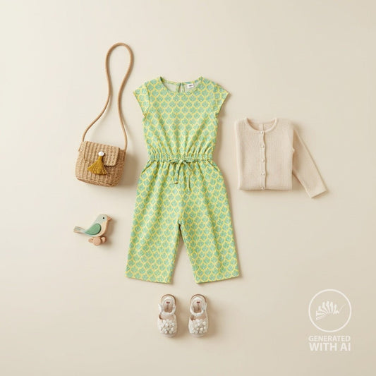 Image with Premium 100% cotton fabric - Green leaves – available online at Charlotte's Fabrics