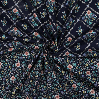 Image with premium 100% cotton fabric - floral diamonds 115 g/m² – available at Šarlotes audumi