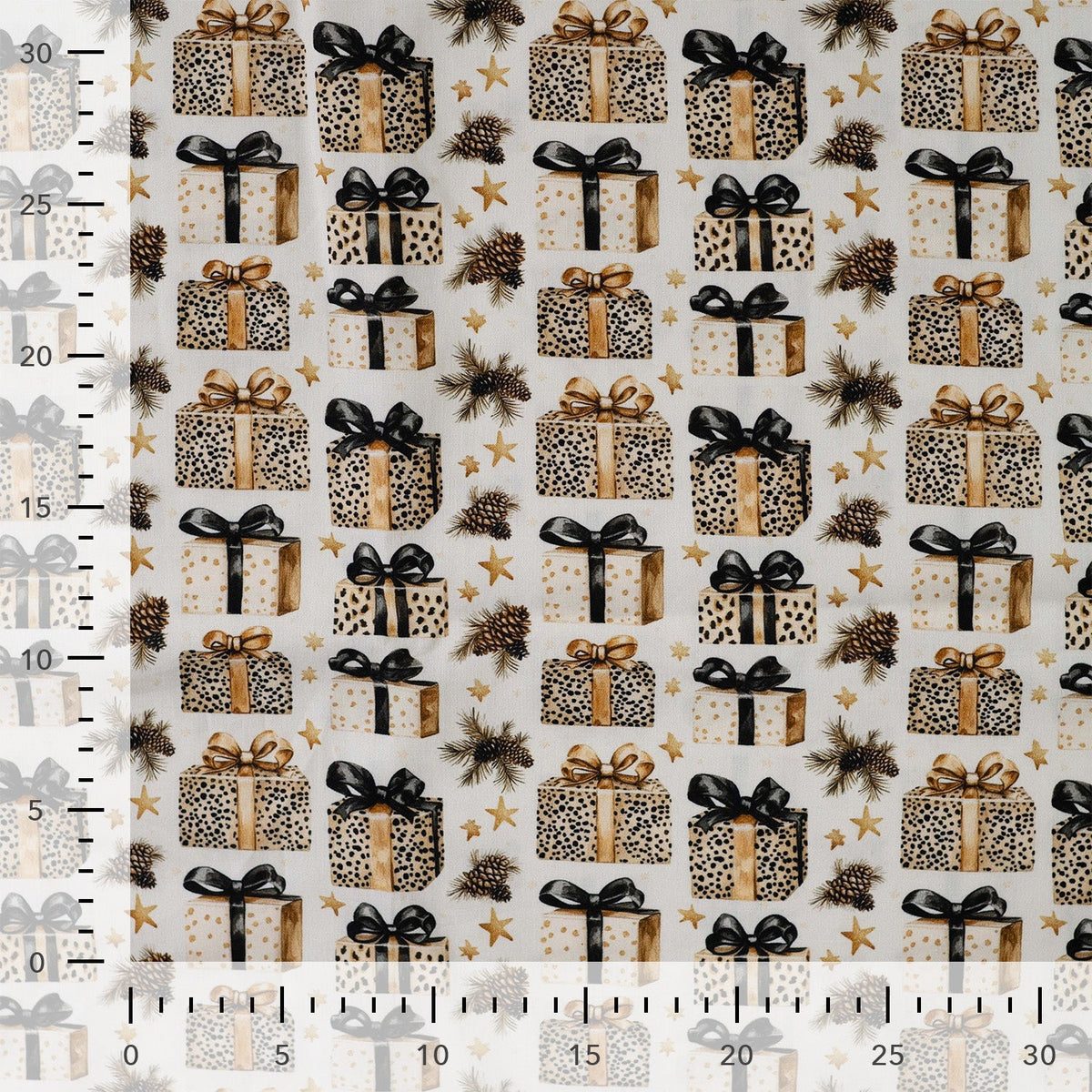 Image of Premium 100% cotton fabric - Christmas leopard gifts – available online at Charlotte's fabrics