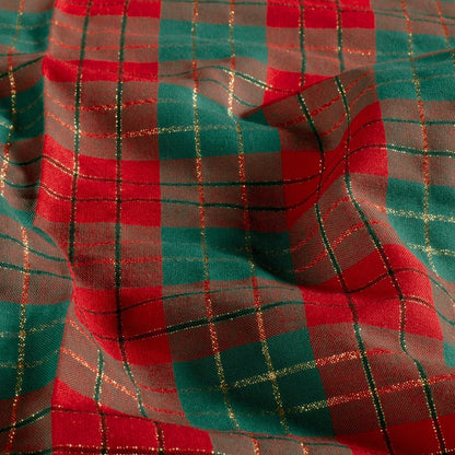 Image en tissu 100 % coton Premium à carreaux de Noël, disponible en ligne chez Šarlotes audumi