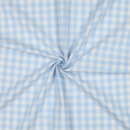 Premium 100% cotton fabric - blue checkered 110 g/m²