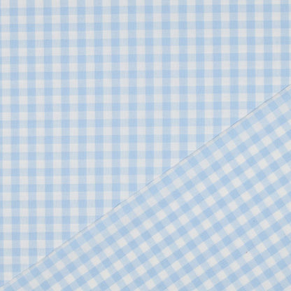 Premium 100% cotton fabric - blue checked 110 g/m²