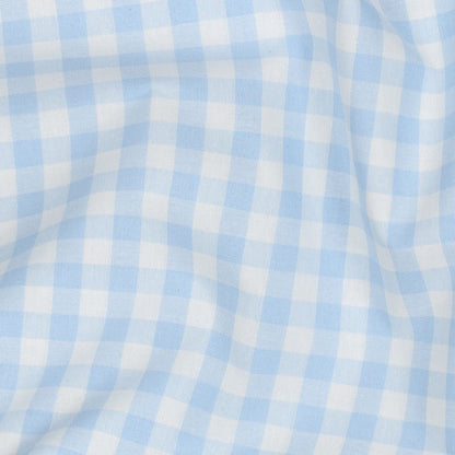 Premium 100% cotton fabric - blue checked 110 g/m²