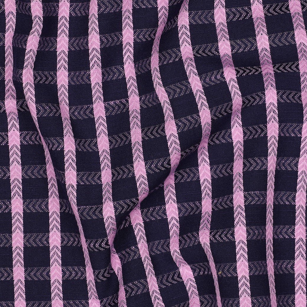 Image with Premium 100% cotton fabric, blue and pink plaid - available online at Šarlotes audumi