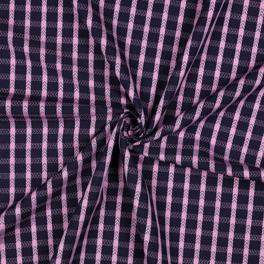 Image with Premium 100% cotton fabric, blue and pink plaid - available online at Šarlotes audumi