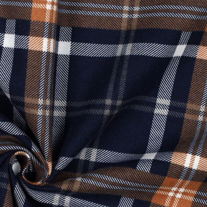 Flanelle premium à carreaux bleu et rouge brique 165 g/m²