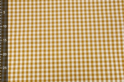 Image avec tissu premium en coton à carreaux jaune moutarde – disponible en ligne chez les tissus de Charlotte