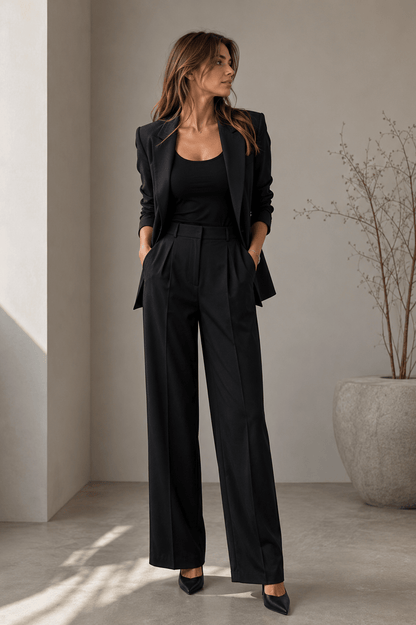 Image of premium Merino wool fabric – black – available online at Charlotte's Fabrics