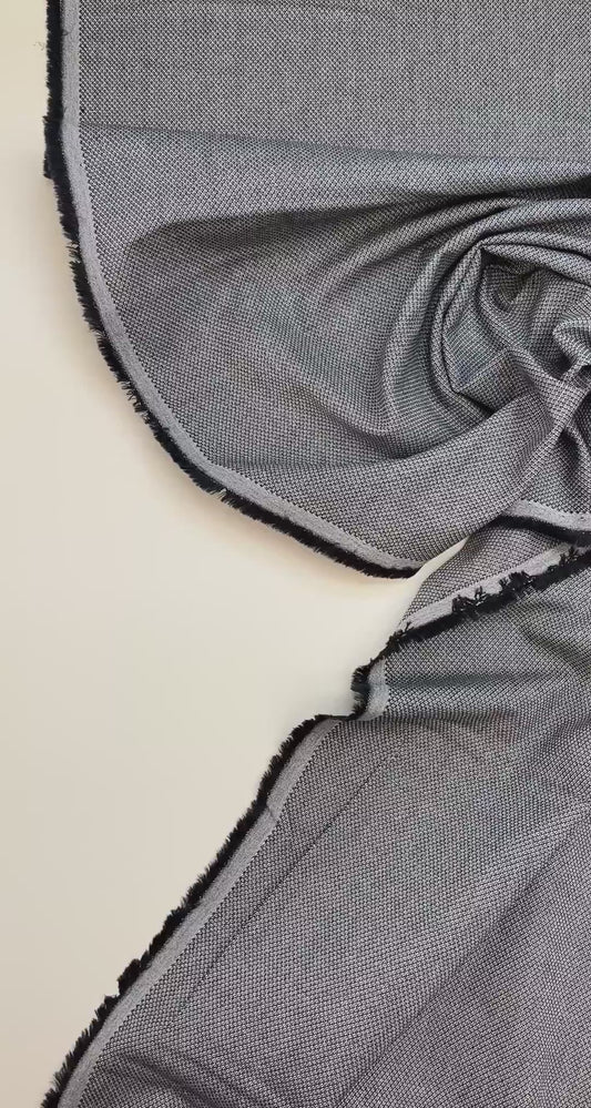 Tissu en coton jacquard avec élasthanne, gris – Italie