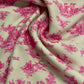 100% Viscose fabric - pink porcelain pattern 125 g/m²