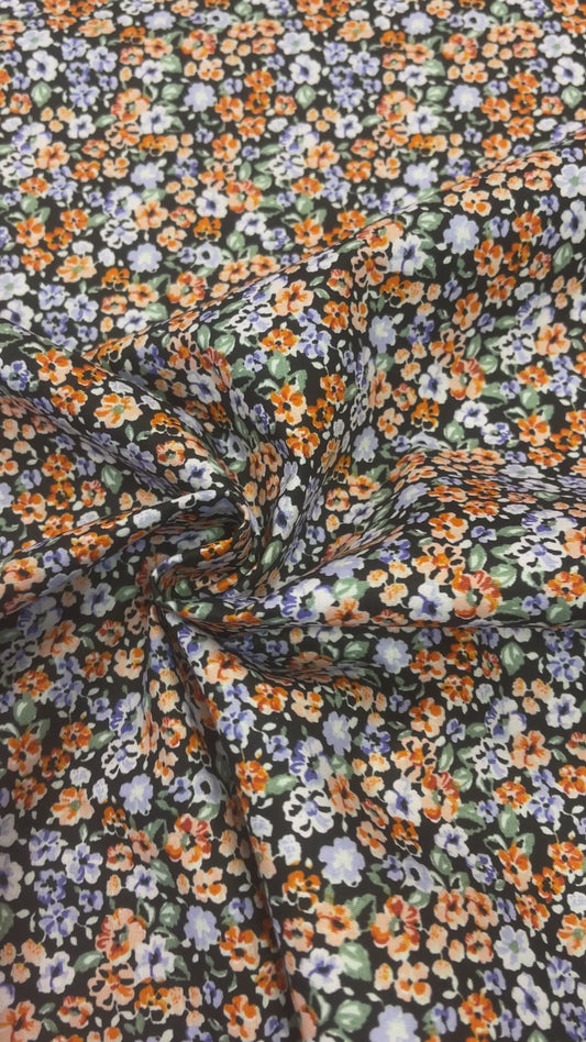 Premium 100% cotton fabric - forget-me-nots 115 g/m²