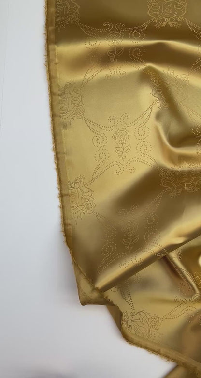 Tissu jacquard en viscose italien ton doré