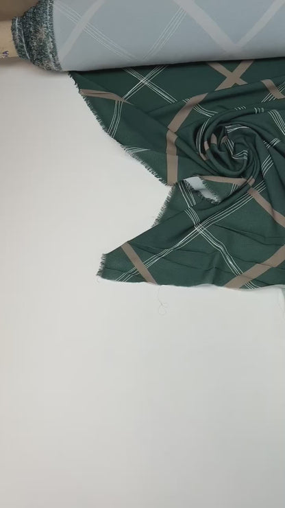 Italienischer Crêpe-Stoff mit geometrischem Muster | Polyester 94% Elasthan 6% | 150 cm
