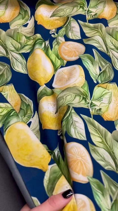 Softshell fabric - lemons 300 g/m²