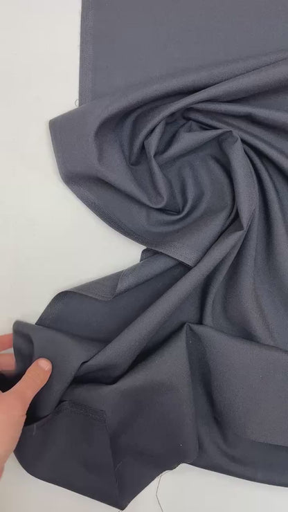 Tissu italien pour robes et chemisiers-Bleu foncé 155 g/m²